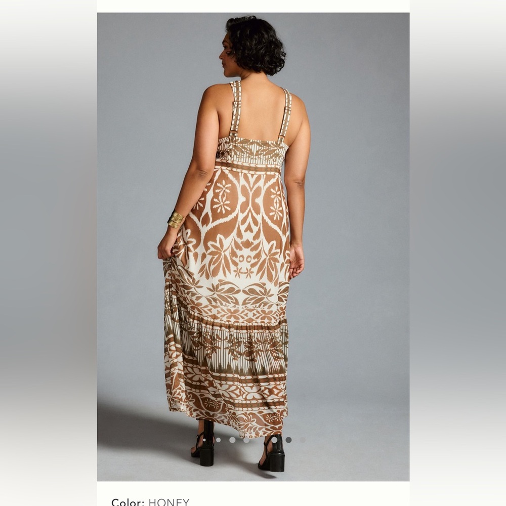 NWT Anthropologie Vineet Bahl Printed Halter Maxi Dress XL - Picture 4 of 16
